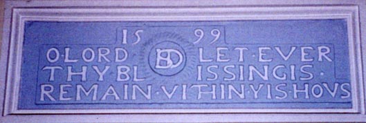 Blessing Plaque from third Dunlop House bulit in 1599