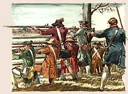 Illustration of the Militia at Guilford Courthouse 