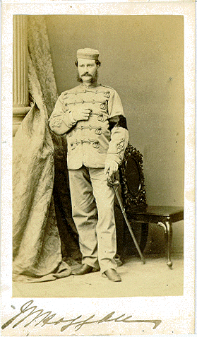 Major General John William Hoggan, CB,17th Punjab Infantry, Colonel of the 25th (Punjab) Bengal Native Infantry, and Bengal Staff Corps, CDV, (Captain in Photograph, 25th (Punjab) Bengal Native Infantry